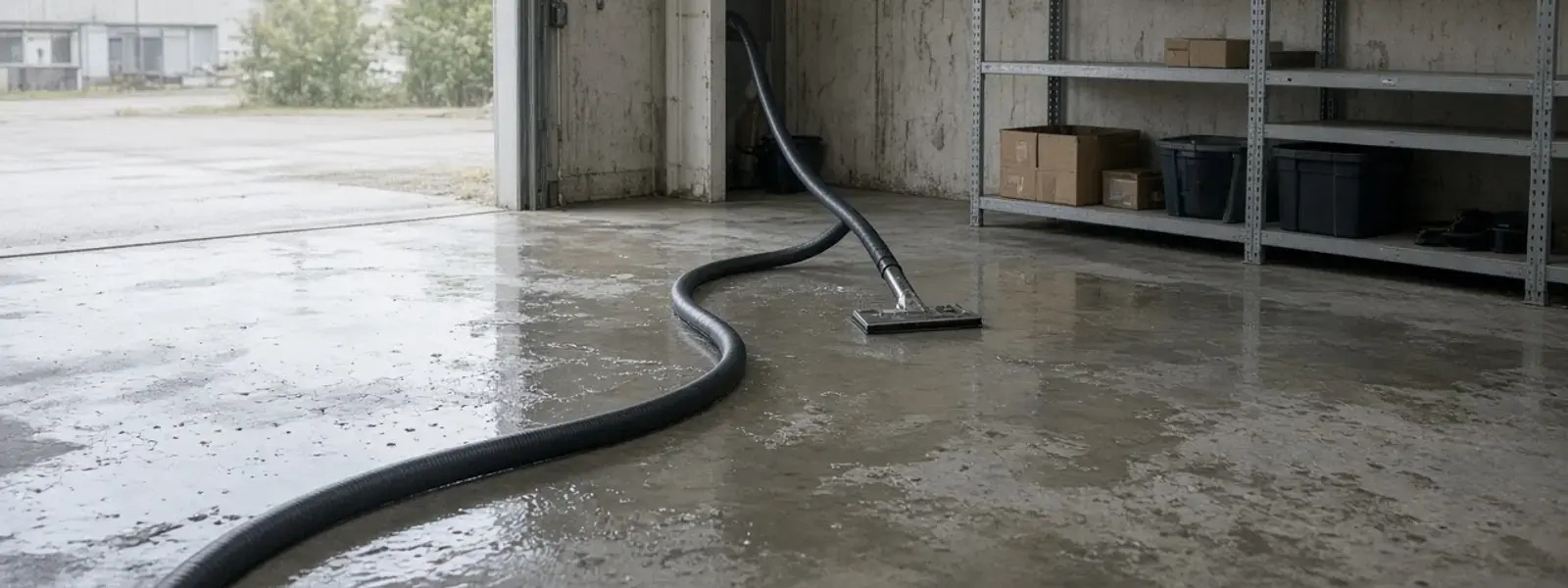 Water extraction inside a commercial unit in Delta